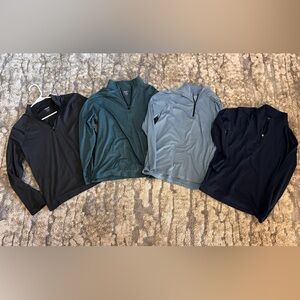 Boys Quarter-Zip Pullover Set - black, Blue, Navy, heathered green